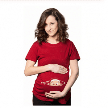חולצת הריון עם הדפס של תינוק