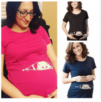 חולצת הריון עם הדפס של תינוק